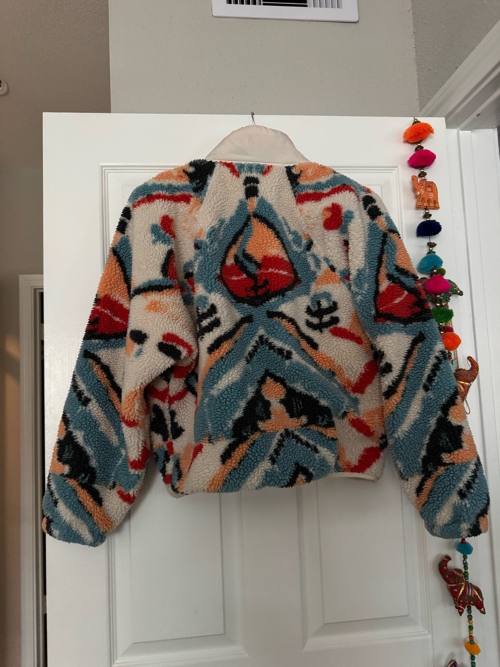 hit the slopes printed fleece jacket from free people in white color size small - Picture 4 of 7